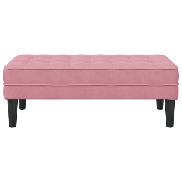 vidaXL panchina con cuscino Rosa 113 x 57 x 39 cm Velluto
