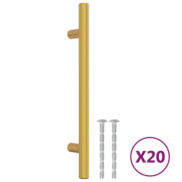 vidaXL Maniglie per Mobili 20 pz Oro 128 mm in Acciaio Inox