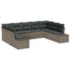 vidaXL Set Divano da Giardino con cuscino 9 pcs Grigio polyrattan