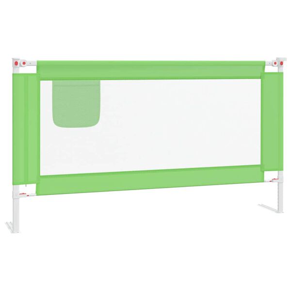 vidaXL Sponda Letto di Sicurezza per Bambini Verde 150x25cm in Tessuto