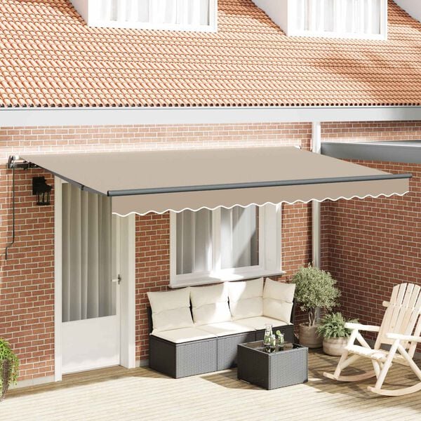 vidaXL Tenda Retrattile Beige 400 x 200 cm Tessuto