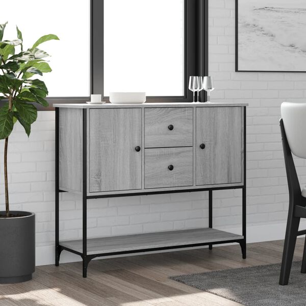vidaXL Credenza Grigio Sonoma 100x36x85 cm in Legno Multistrato
