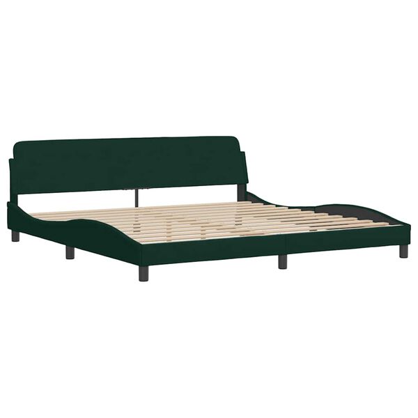 vidaXL Letto con Materasso Hanko Verde Scuro 200x200 cm Velluto