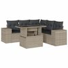 vidaXL Set Divano da Giardino 6pz con Cuscini Grigio Chiaro Polyrattan