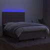 vidaXL Letto a Molle con Materasso e LED Tortora 140x200 cm in Tessuto