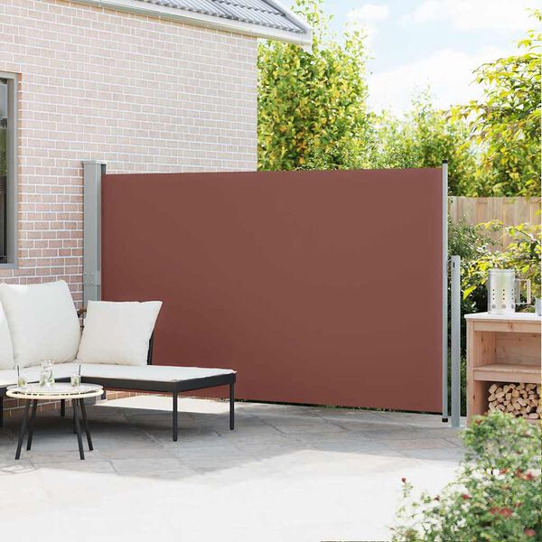 vidaXL Tenda Laterale Retrattile per Patio 170x300 cm Marrone