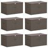 vidaXL Scatola di Stoccaggio 6 pcs Grigio 60 x 43 x 35 cm