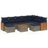 vidaXL Set Divani da Giardino 10 pz con Cuscini Grigio in Polyrattan