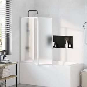 vidaXL Parete per Doccia e Vasca Bagno 117x120cm 3 Pannelli Pieghevole
