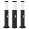 vidaXL Lampioni a paletto con sensore 3 pz 50 cm Acciaio Inox IP44