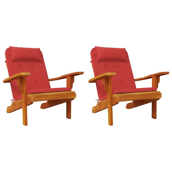 vidaXL Cuscini per Sedia Adirondack 2 pz Rosso in Tessuto Oxford