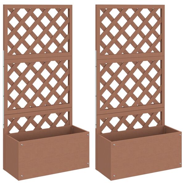 vidaXL Fioriere a Traliccio 2pz Marroni 65x33x135 cm WPC
