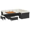 vidaXL Set Divano da Giardino 12 pz Nero polyrattan