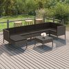 vidaXL Set Divani da Giardino 8 pz con Cuscini in Polyrattan Grigio