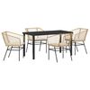 vidaXL Set da Pranzo per Giardino 5 pcs Marrone polyrattan
