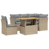 vidaXL Set Divano da Giardino 5 pz con Cuscini Beige in Polyrattan