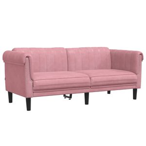 vidaXL Divano a 2 Posti Rosa in Velluto