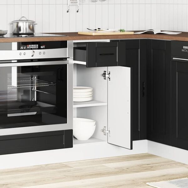 vidaXL Base da Cucina Porto Nero in Legno Multistrato