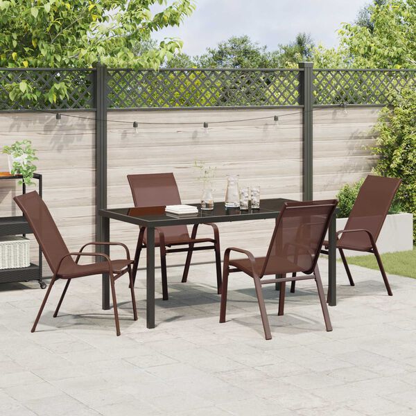 vidaXL Set da Pranzo per Giardino 5 pcs Marrone e Nero