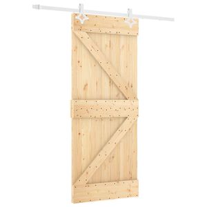 vidaXL Porta scorrevole Naturale e Bianco 80 x 210 cm