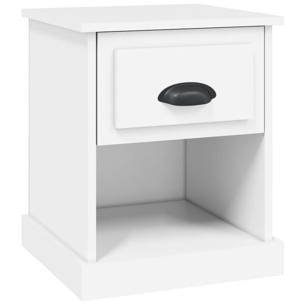 vidaXL Comodino Bianco 39x39x47,5 cm in Legno Multistrato