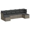 vidaXL Set Divani da Giardino 7 pz con Cuscini Grigio in Polyrattan