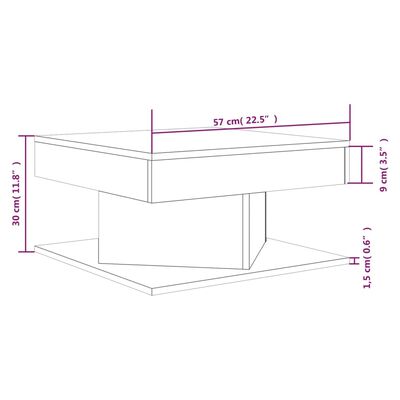 vidaXL Tavolino da Salotto Rovere Fumo 57x57x30cm in Legno Multistrato