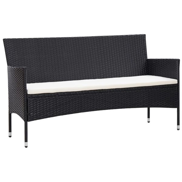 vidaXL Set Divani da Giardino 5 pz con Cuscini in Polyrattan Nero
