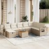 vidaXL Set Divano da Giardino 9 pz con Cuscini Beige in Polyrattan