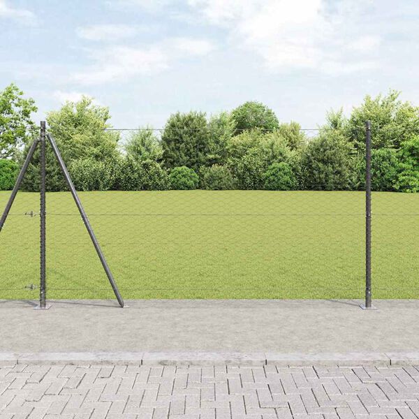vidaXL Palo della recinzione Grigio 100 x 1,5 m (rete da 36 mm)