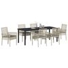 vidaXL Set da Pranzo per Giardino 7 pcs Grigio chiaro polyrattan