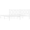 vidaXL Giroletto con Testiera Metallo Bianco 193x203 cm