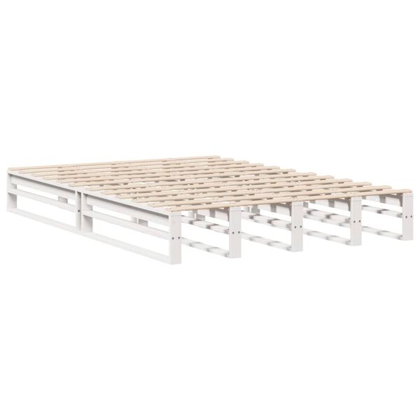 vidaXL Letto senza Materasso Bianco 135x190 cm Legno Massello di Pino