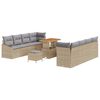 vidaXL Set Divano da Giardino 11 pz Beige polyrattan