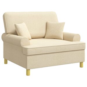 vidaXL Poltrona con cuscini Crema Tessuto