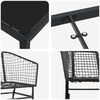 vidaXL Set da Pranzo per Giardino 3 pcs Nero polyrattan