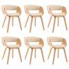 vidaXL Sedie da Pranzo 6 pz Crema in Legno Piegato e Similpelle