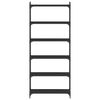 vidaXL Libreria a 6 Ripiani Nera 80x30x188 cm in Legno Multistrato