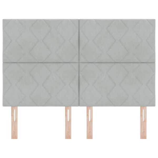 vidaXL Testiera con testiera Grigio chiaro 144 cm Velluto