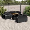 vidaXL Set Divani da Giardino 11 pz con Cuscini in Polyrattan Nero