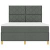 vidaXL Letto a Sorgente LED Grigio scuro 160 x 200 cm Tessuto