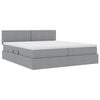 vidaXL Letto con testiera Grigio chiaro 200 x 200 cm Tessuto