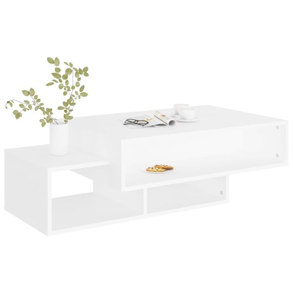vidaXL Tavolino da Salotto Bianco 102x55x42 cm Legno Legno Multistrato