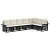 vidaXL Set Divano da Giardino 7 pz Nero polyrattan