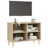 vidaXL Mobile TV con Gambe Legno Massello Rovere Sonoma 69,5x30x50 cm