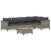 vidaXL Set Divani da Giardino 6 pz con Cuscini in Polyrattan Grigio