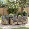 vidaXL Set da Pranzo per Giardino 9 pcs Beige e Grigio Chiaro