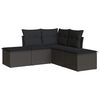 vidaXL Set Divani da Giardino 5 pz con Cuscini in Polyrattan Nero