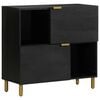 vidaXL Credenza Nera 80x33x75 cm in Legno Multistrato
