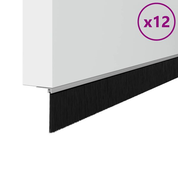 vidaXL Spazzole per porte autoadesive 12 pcs Argento 100 cm